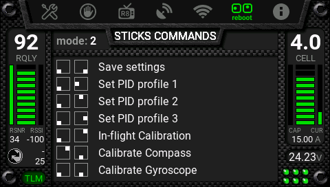 Sticks' commands